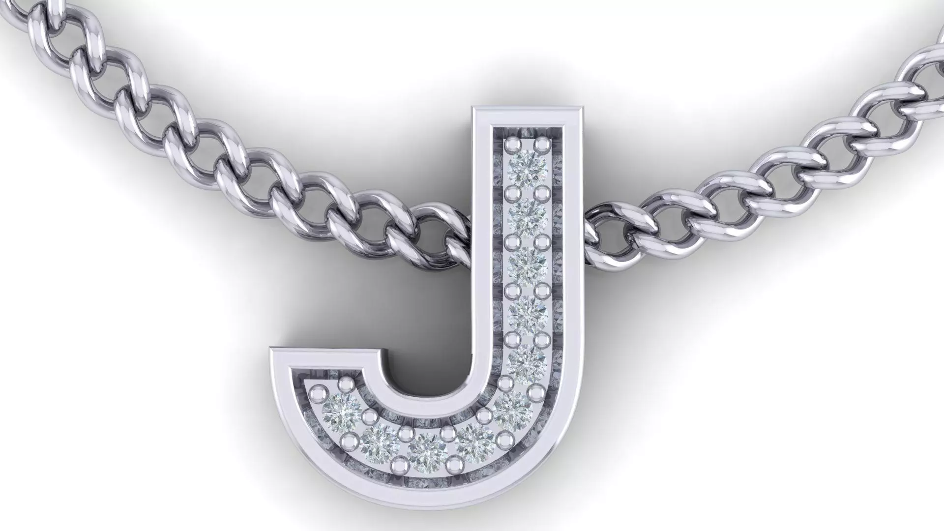 Initial Letter Pendant J 3D print model_0