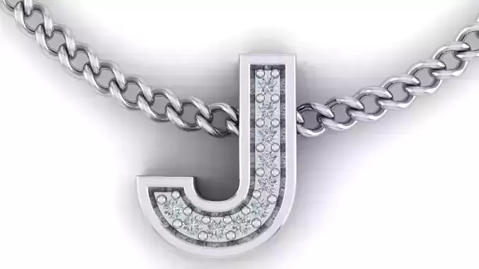 Initial Letter Pendant J