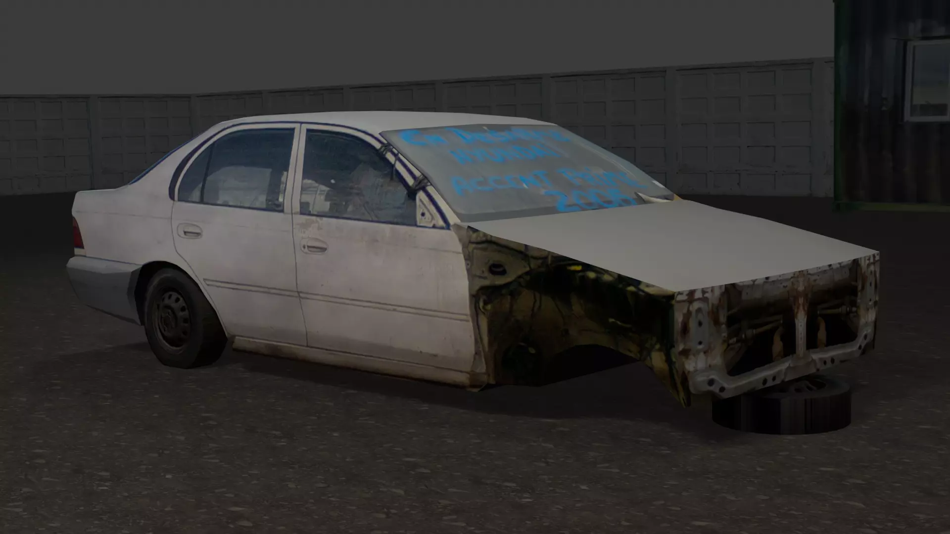 Toyota Corolla Junk Car Free low-poly 3D model