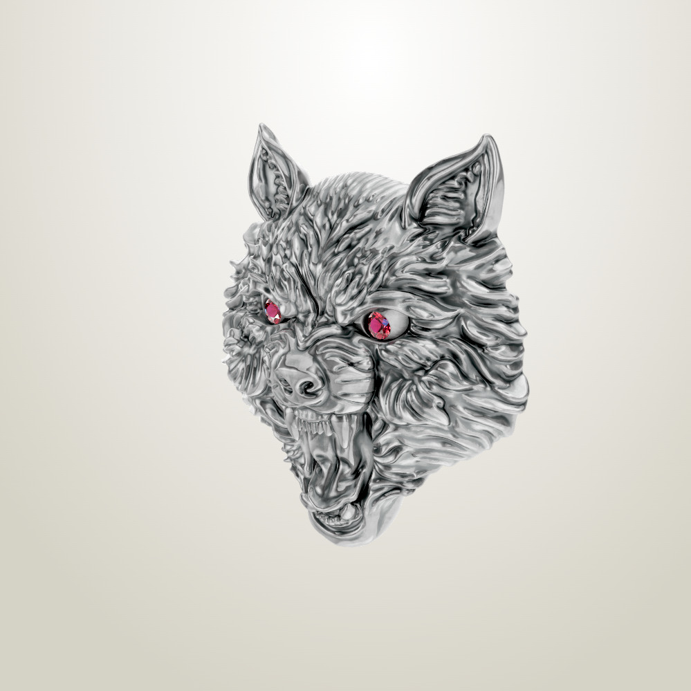wolf head sculpting 3D print model_2