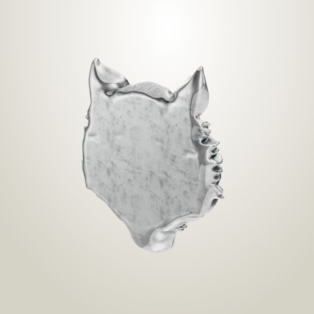 wolf head sculpting 3D print model_3