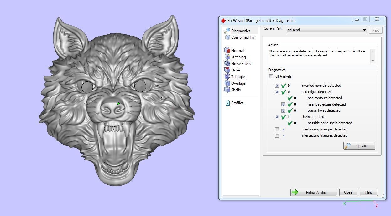 wolf head sculpting 3D print model_5