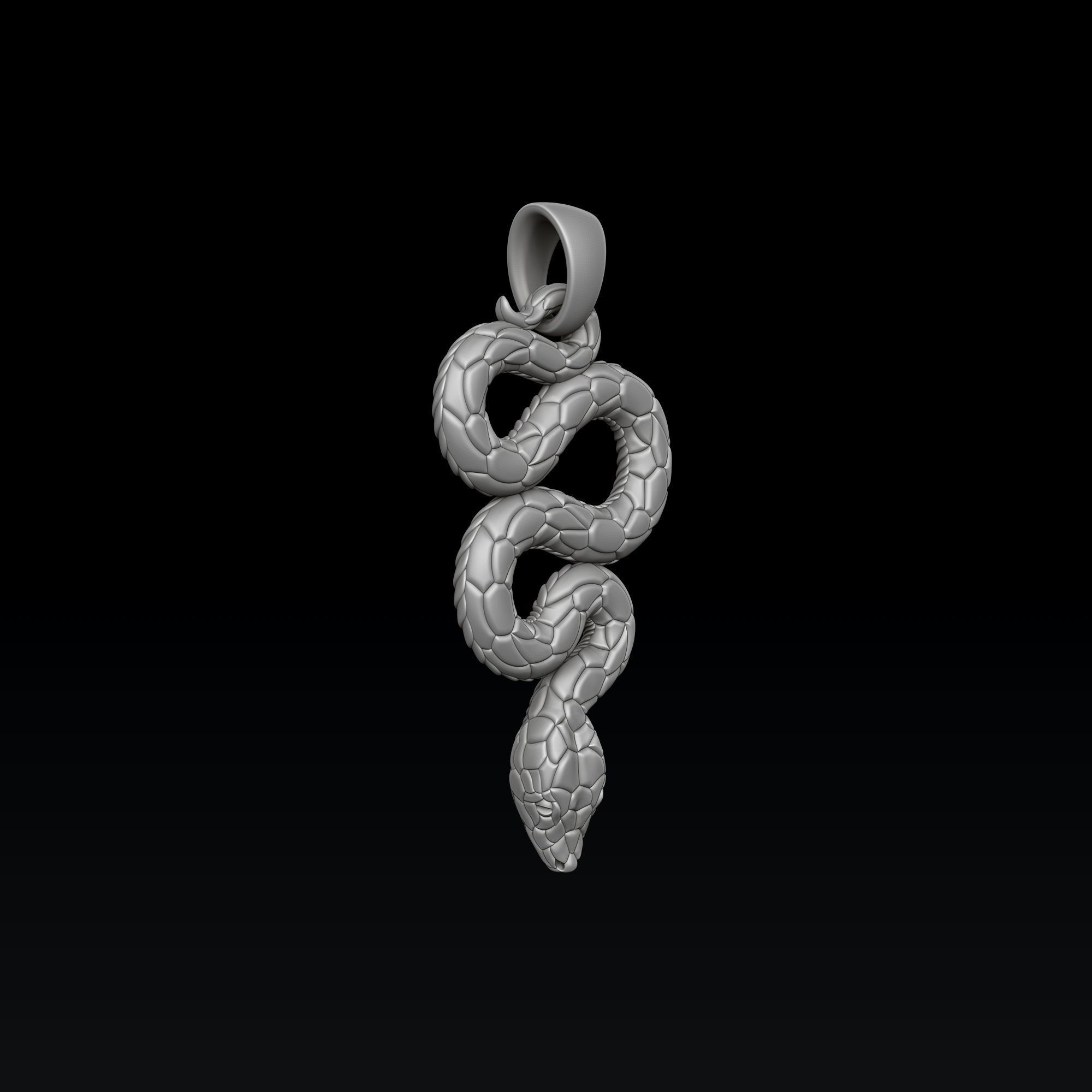 Snake Pendant v3 3D print model_4