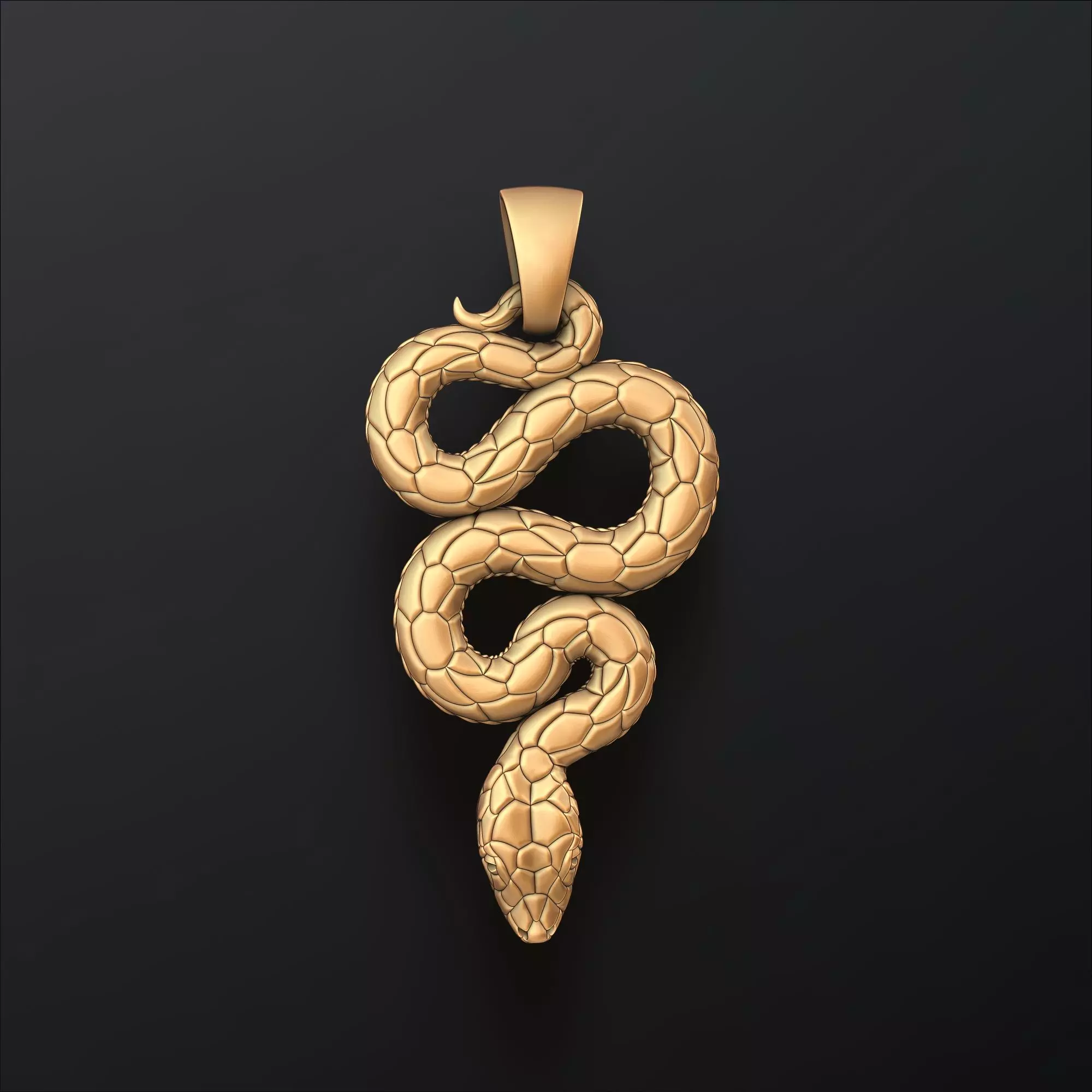 Snake Pendant v3 3D print model_0