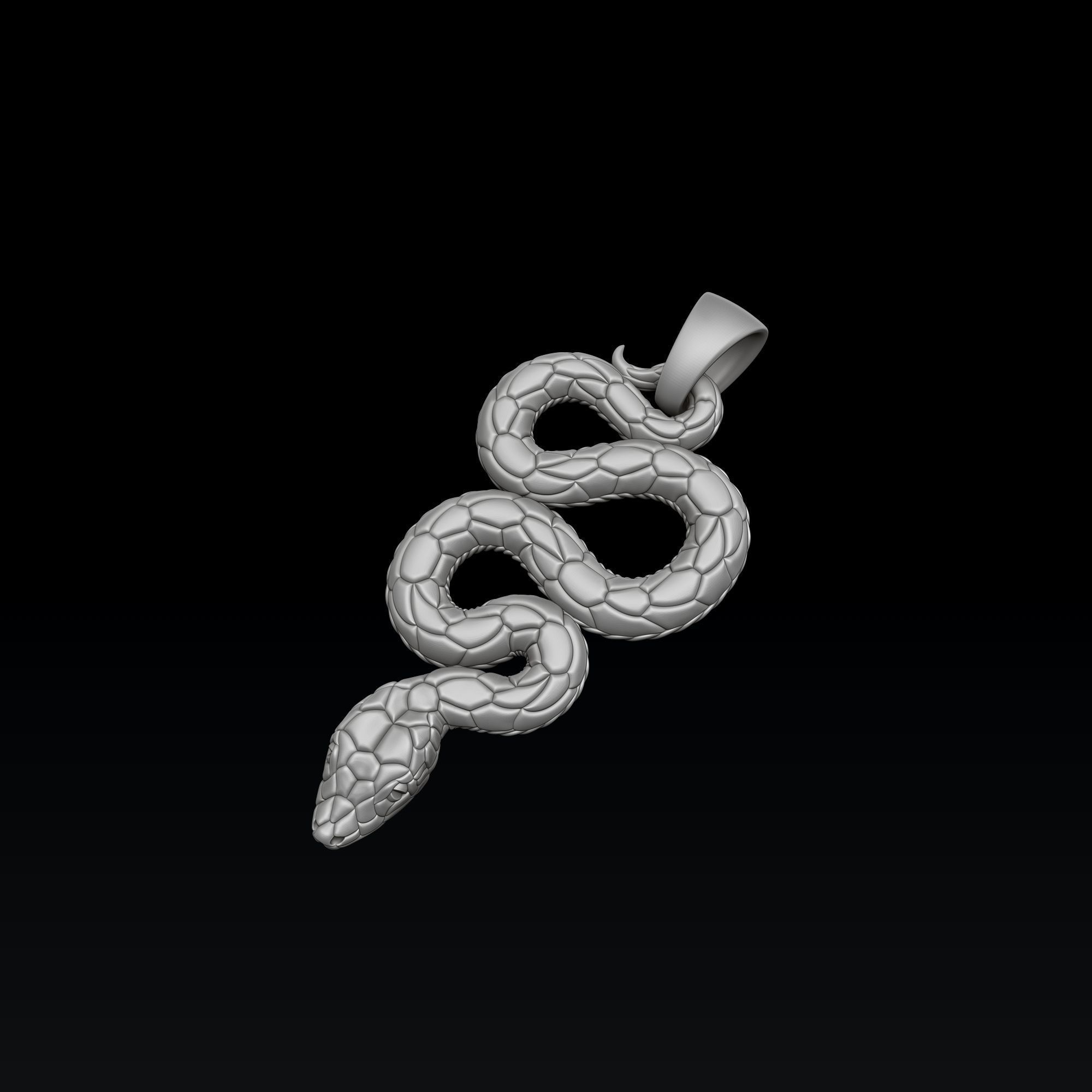 Snake Pendant v3 3D print model_2