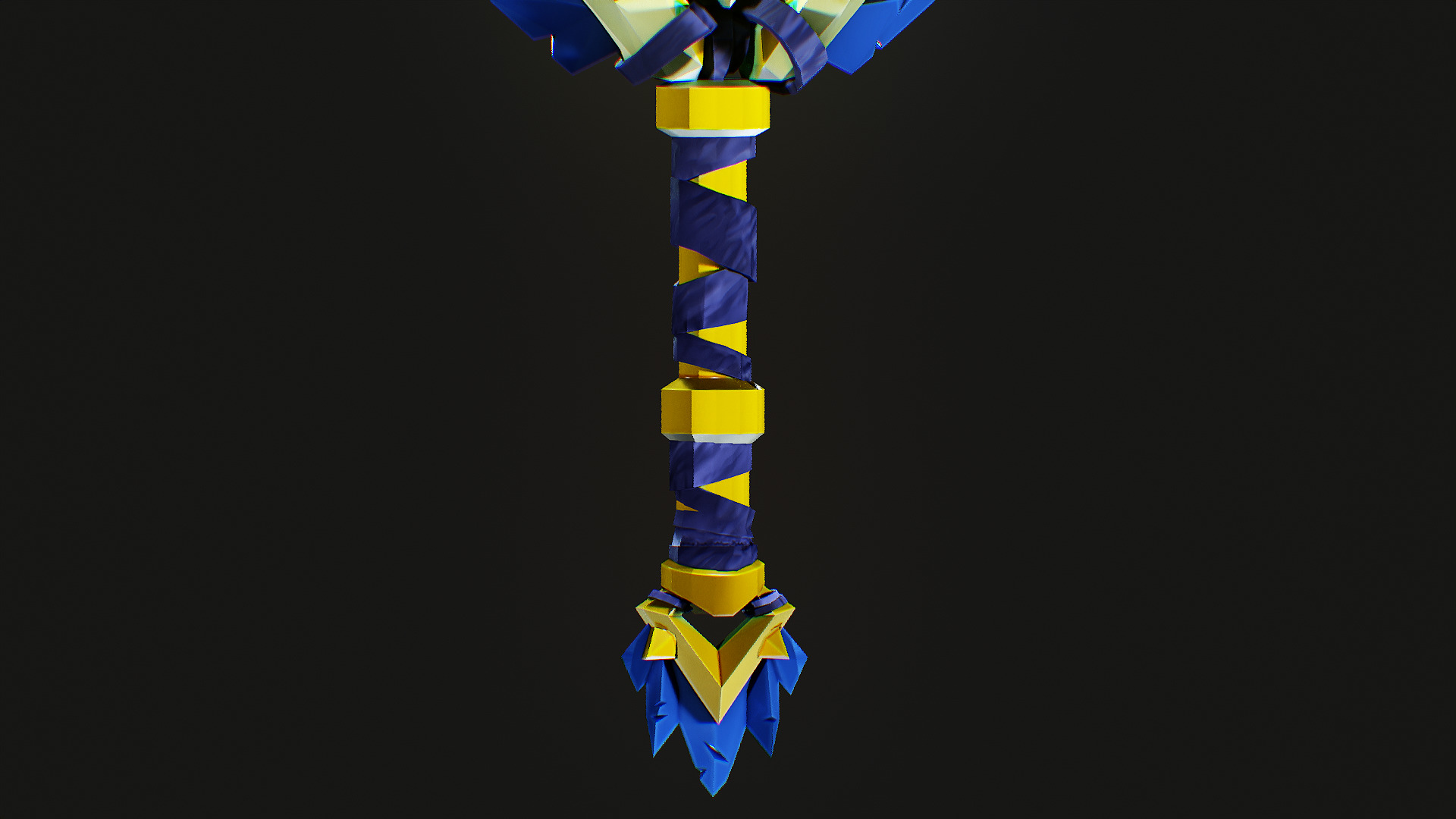 Stylized Fantasy Sword 3D Model Game Ready Asset Low-poly 3D model_4