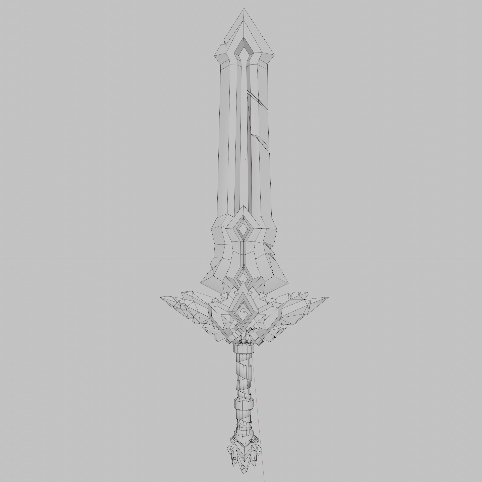 Stylized Fantasy Sword 3D Model Game Ready Asset Low-poly 3D model_7