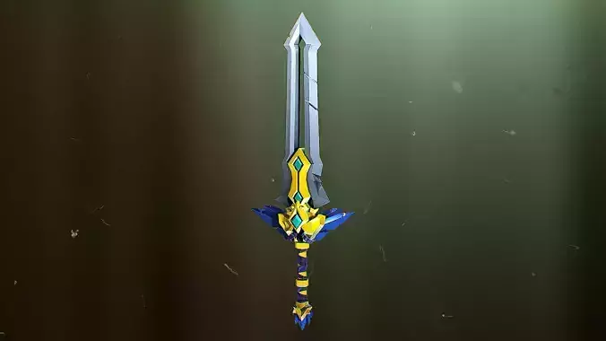 Stylized Fantasy Sword 3D Model Game Ready Asset