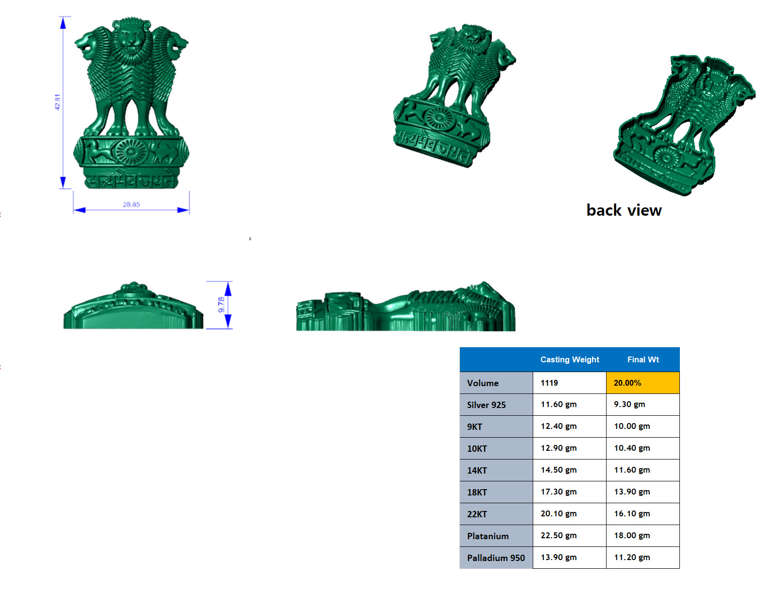 Ashok Chakra Pendant 3D print model_3
