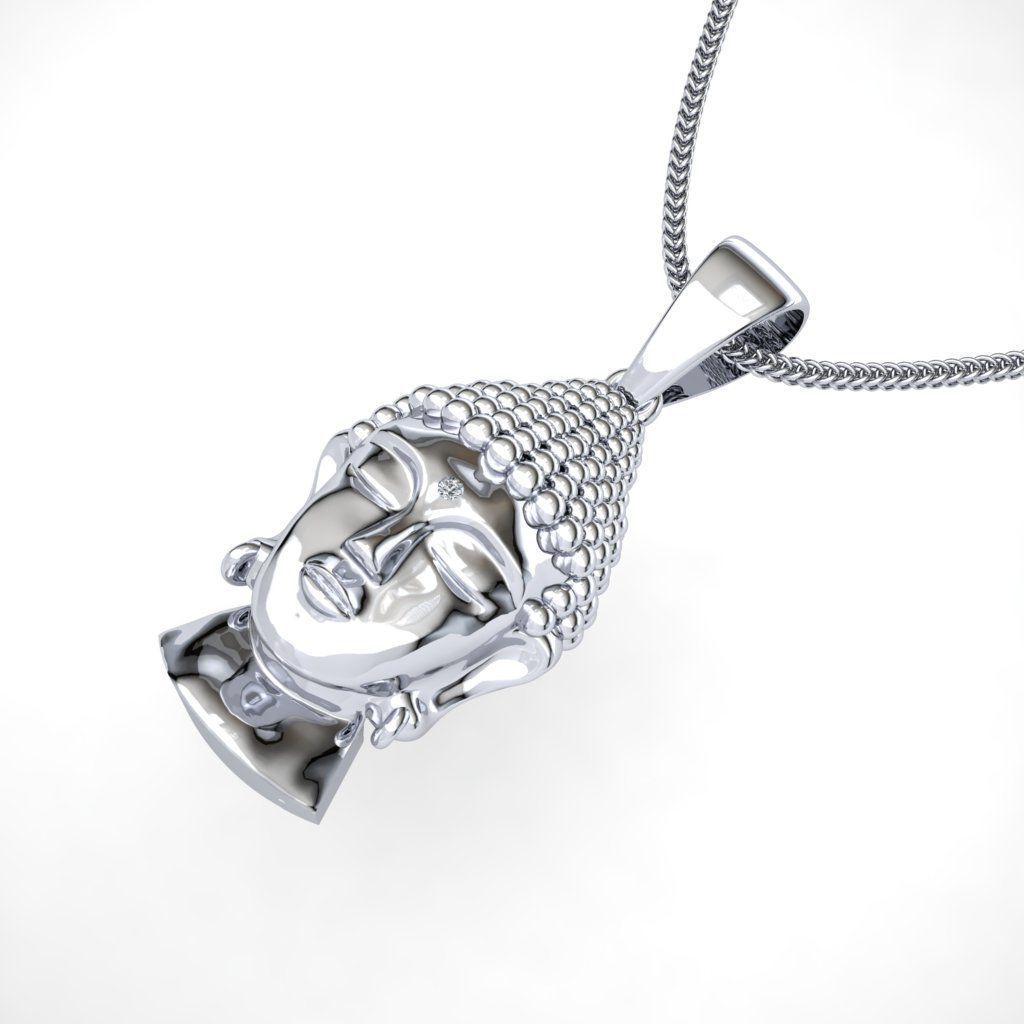 gautam buddha pendant 3D print model_1