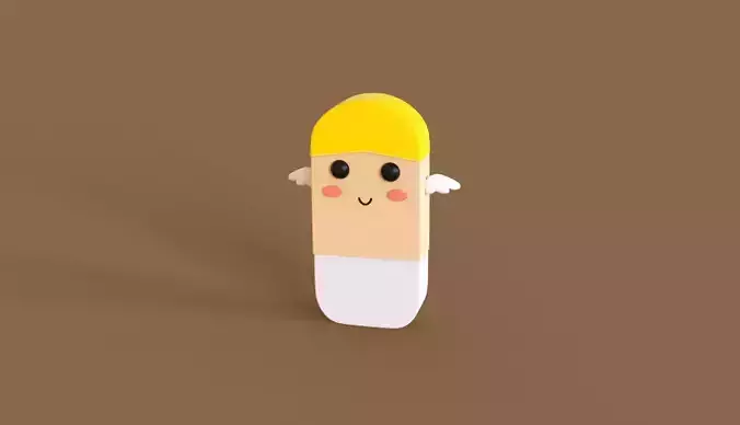 Angel Eraser Cute  Low-poly 3D model
