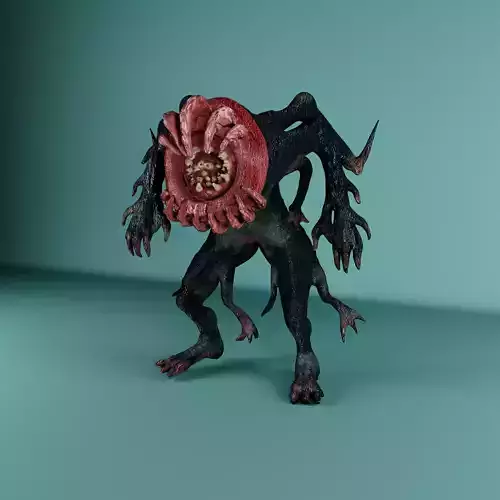 Low Poly Creature with uv and texture maps