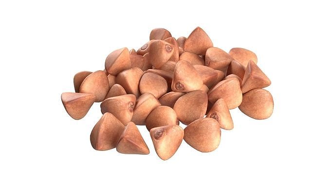 Buckwheat pile Low-poly 3D model 3