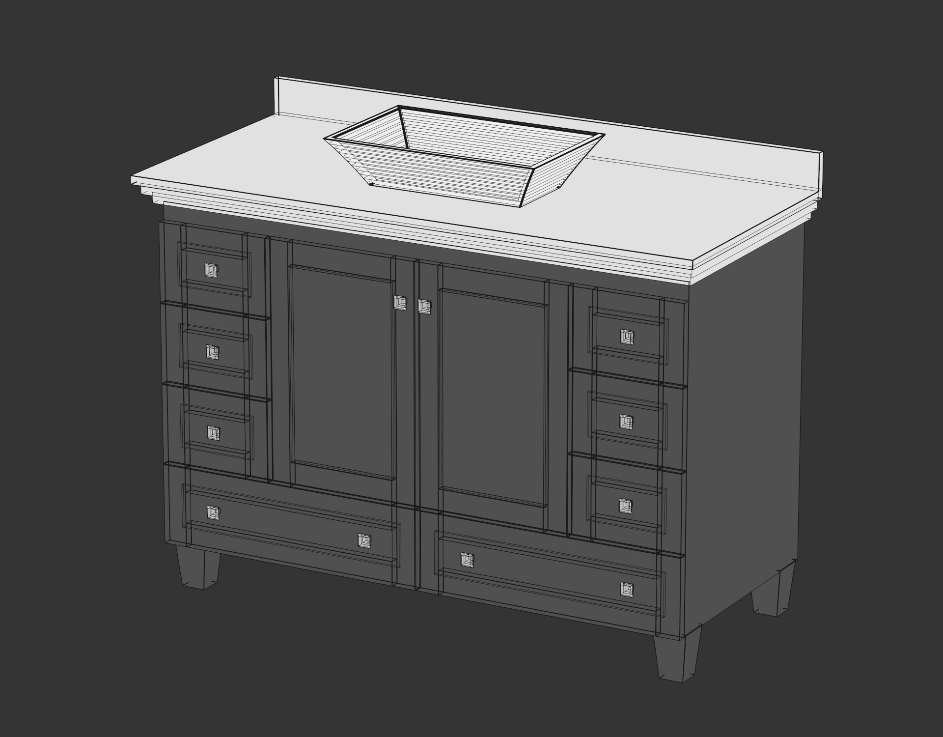 Vanity Cabinets - Batch AA 3D model_7