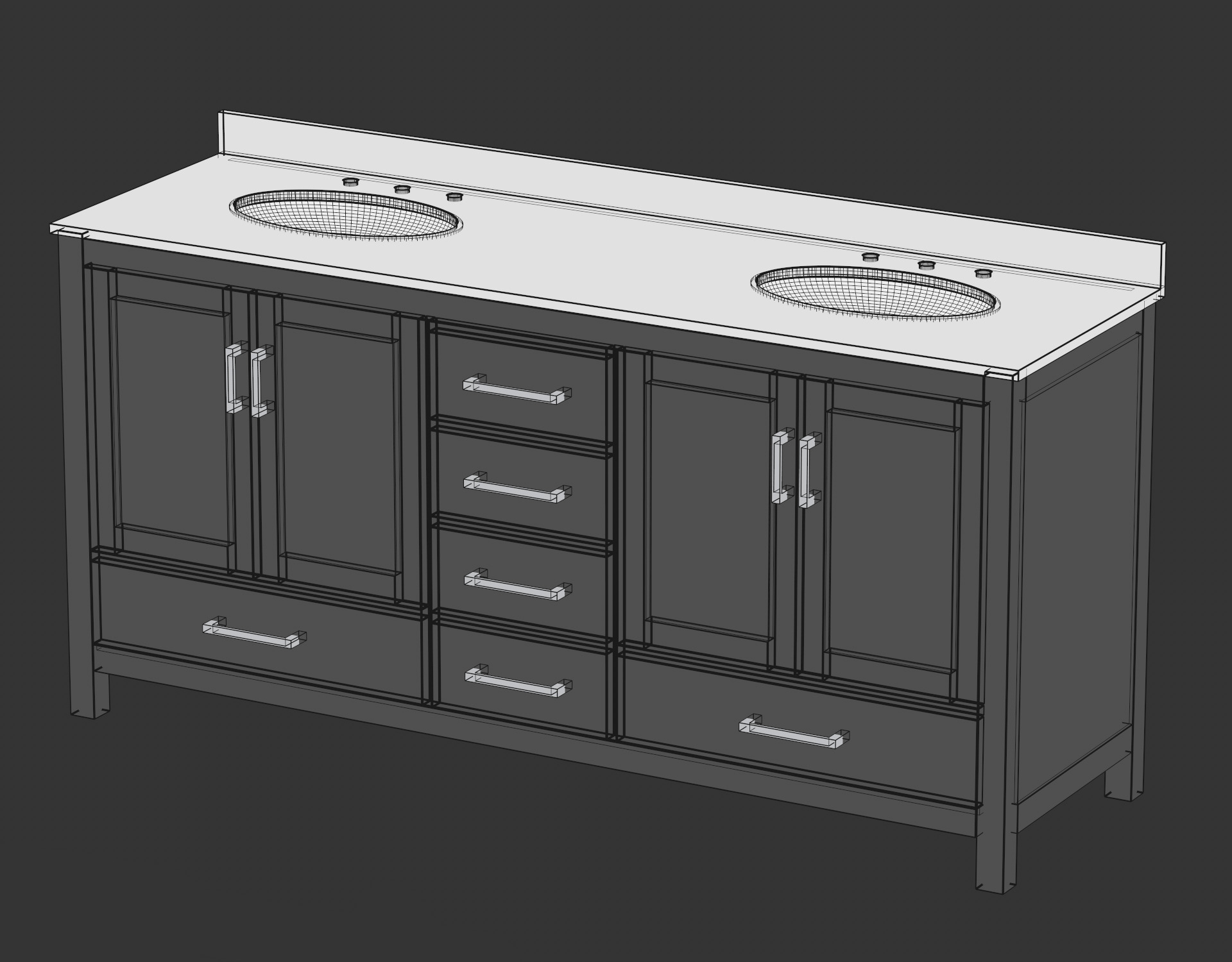 Vanity Cabinets - Batch AA 3D model_9