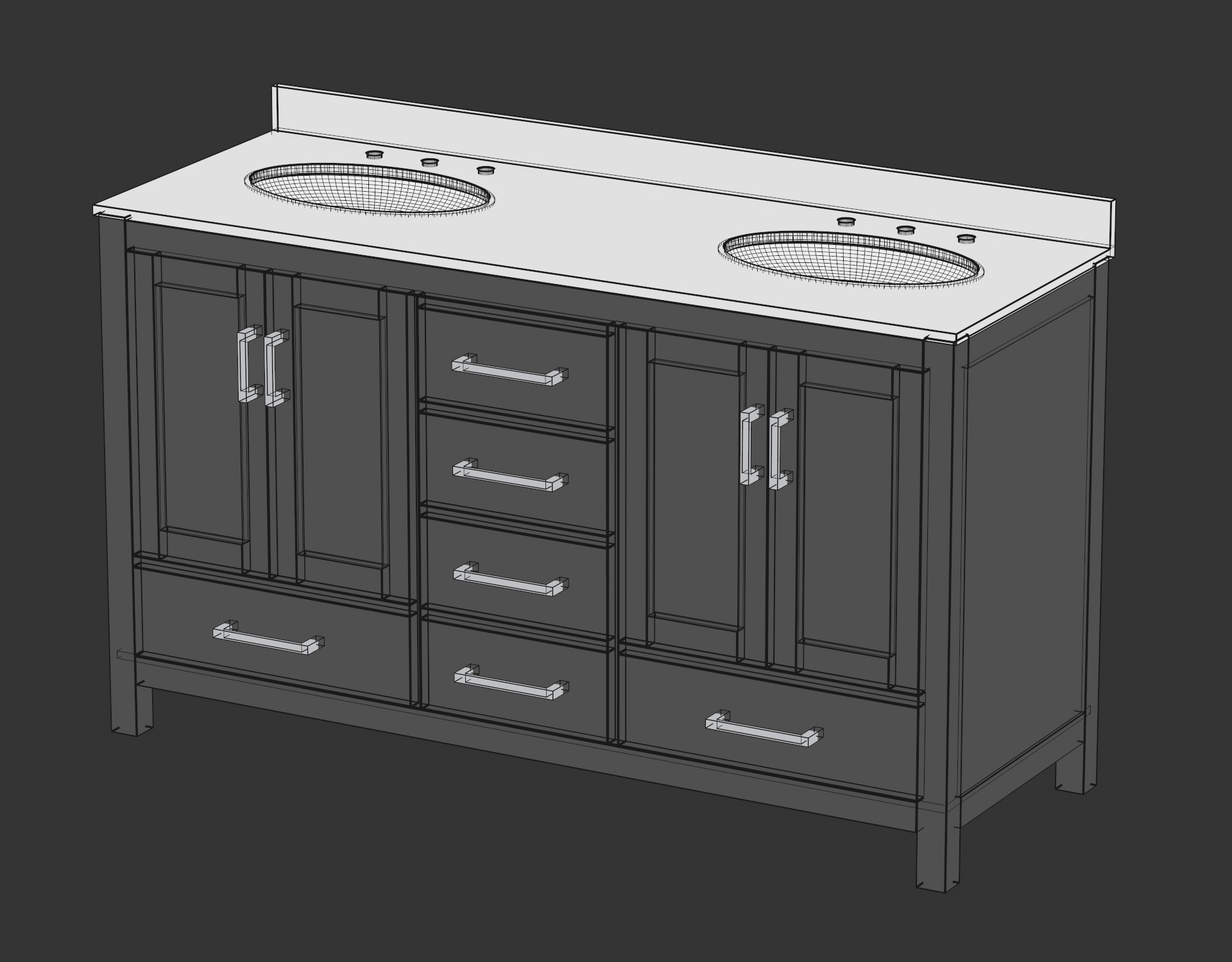Vanity Cabinets - Batch AA 3D model_8