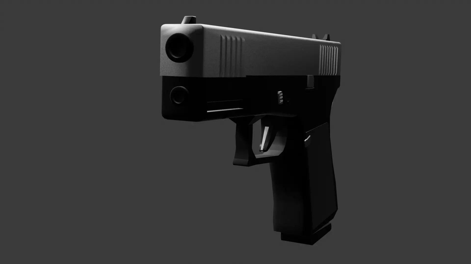 Realistic Handgun game ready 3DModel Low-poly 3D model_2