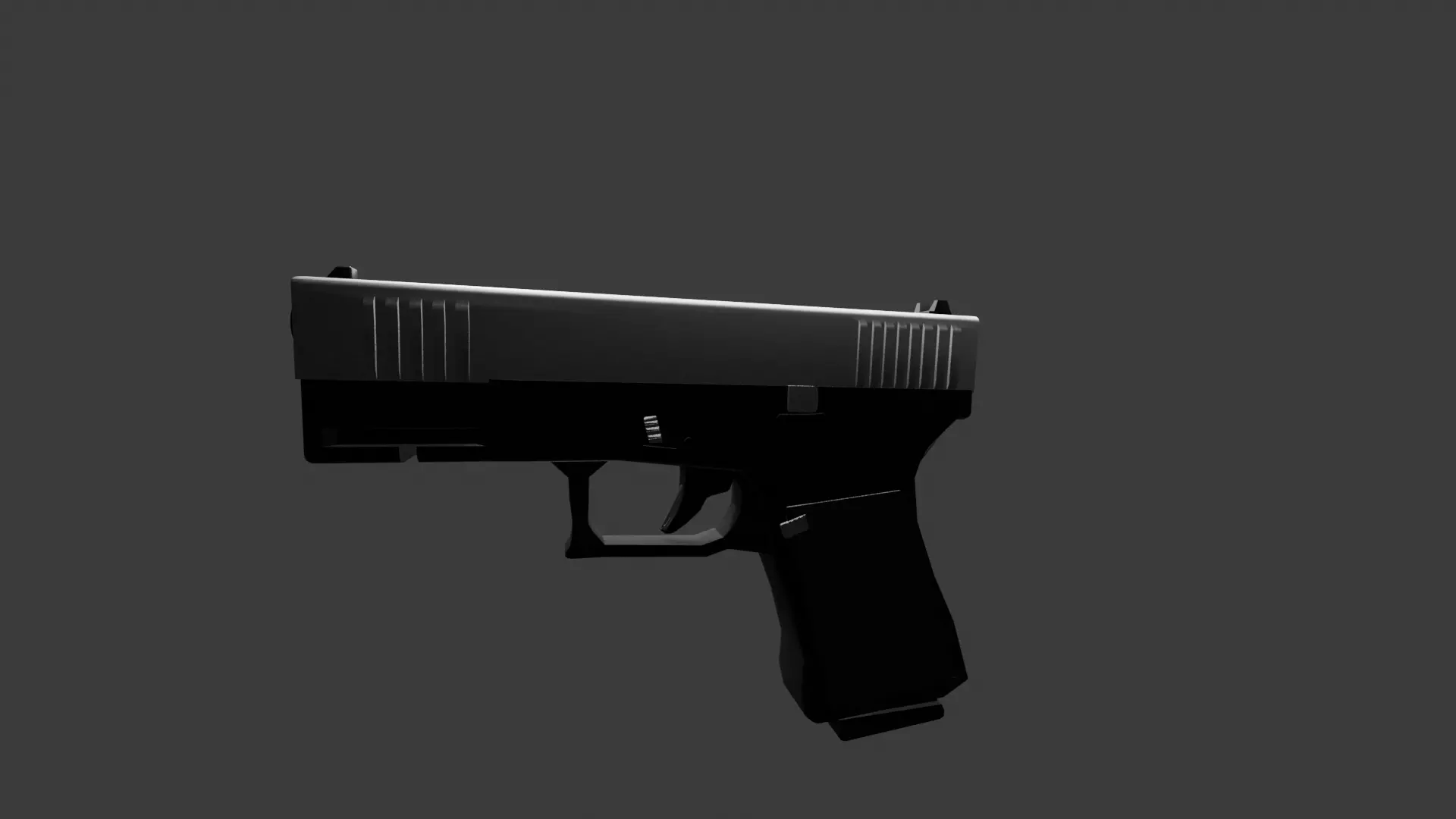 Realistic Handgun game ready 3DModel Low-poly 3D model_3