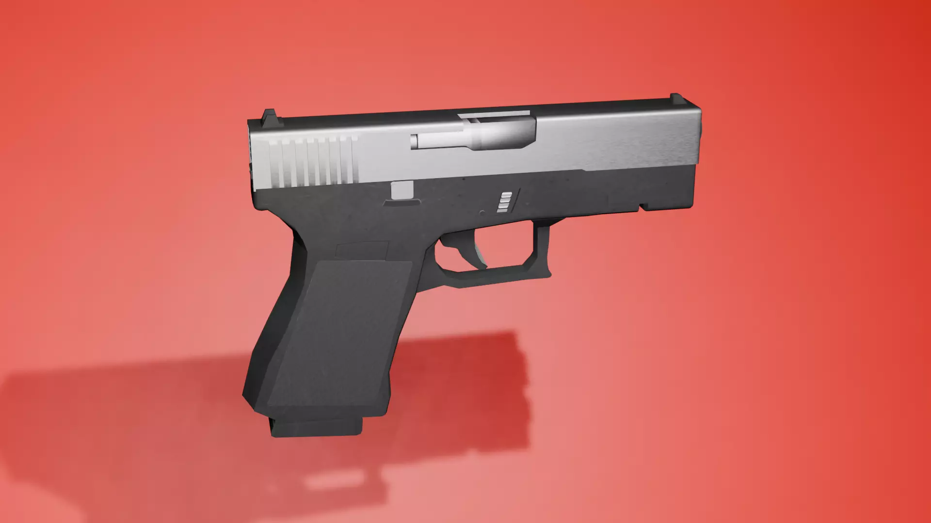 Realistic Handgun game ready 3DModel Low-poly 3D model_4