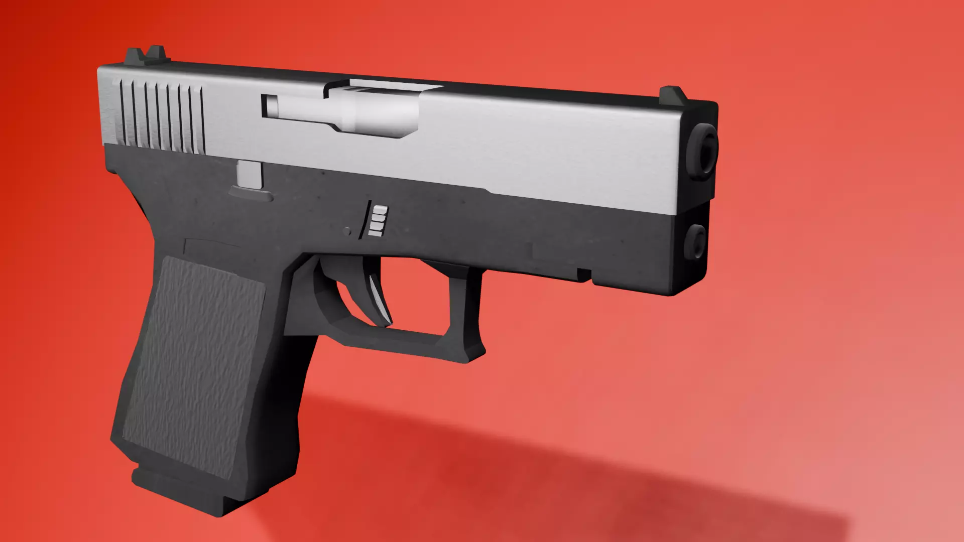 Realistic Handgun game ready 3DModel Low-poly 3D model_0