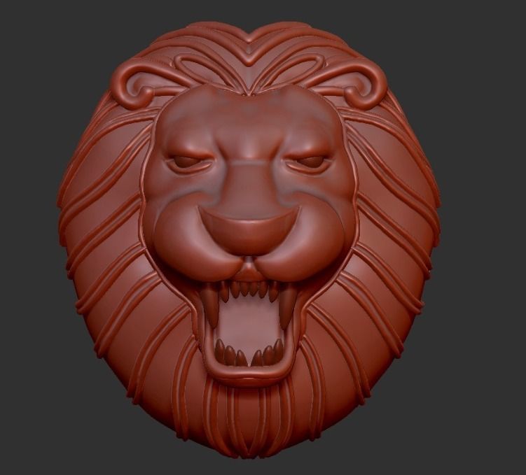 Lion diamond pendant 3d print model 3D print model_5
