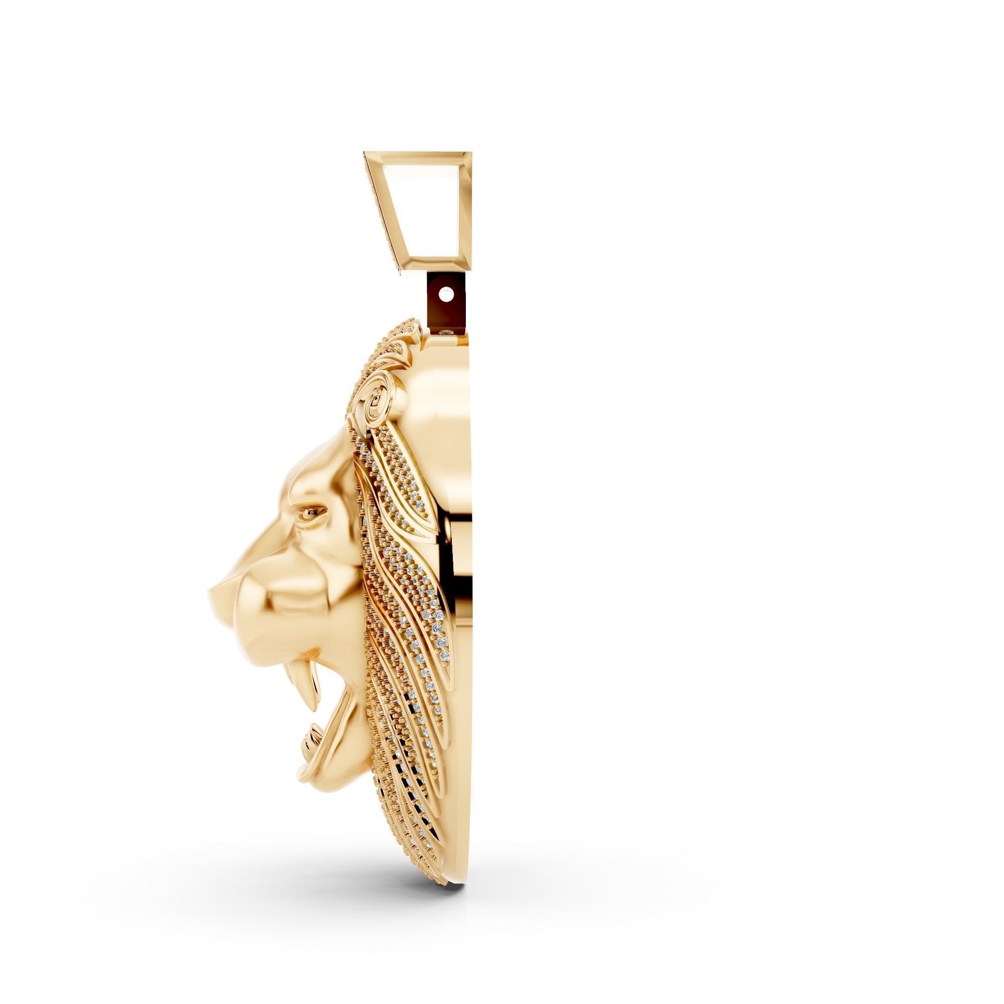 Lion diamond pendant 3d print model 3D print model_3