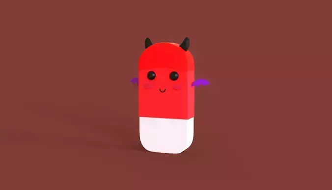 Devil Eraser Cute  Low-poly 3D model