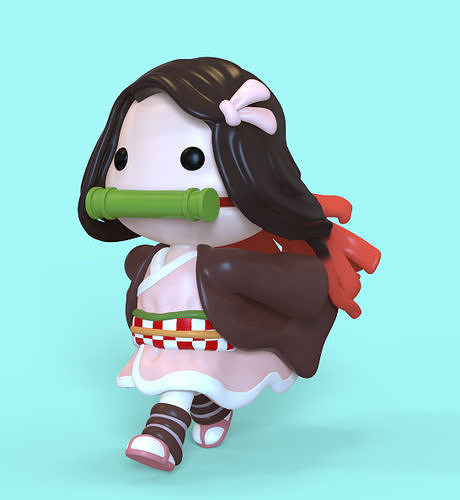 NEZUKO KAMADO CHIBI FROM DEMON SLAYER - PARTS AND COMPLETE 3D print model