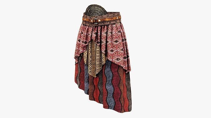 African Warrior Pants Low-poly 3D model