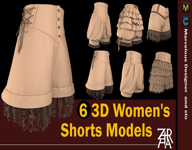 Women Pants Models  3D model