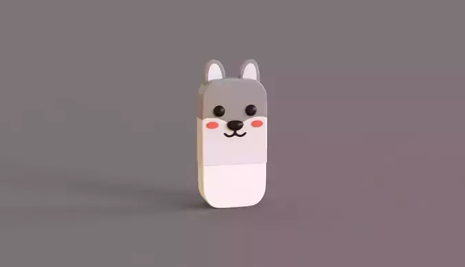 Wolf Eraser Cute Low-poly 3D model