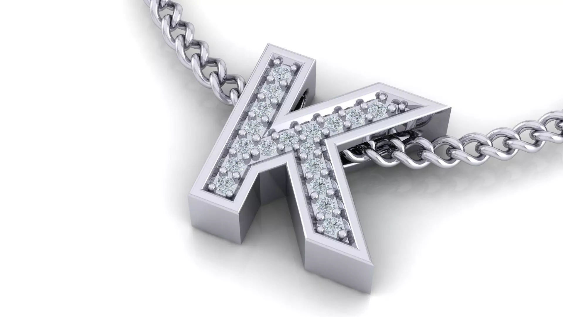 Initial Letter Pendant k 3D print model_0