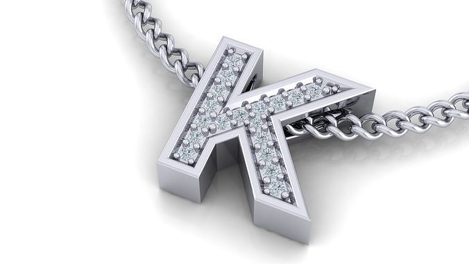 Initial Letter Pendant k 3D print model