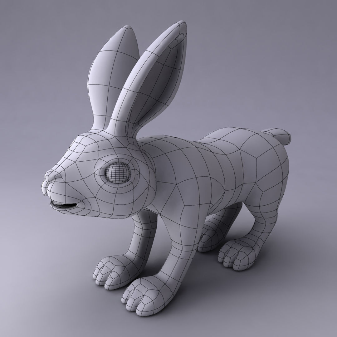 Rabbit Low-poly 3D model_9