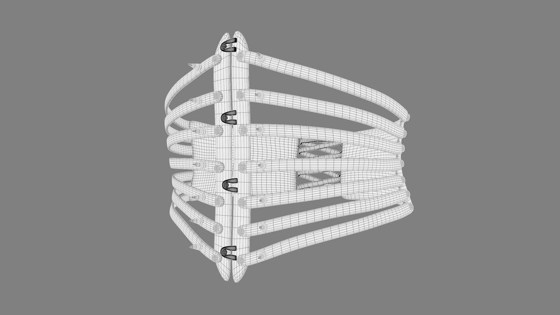 Punk Corset 01 Low-poly 3D model_12