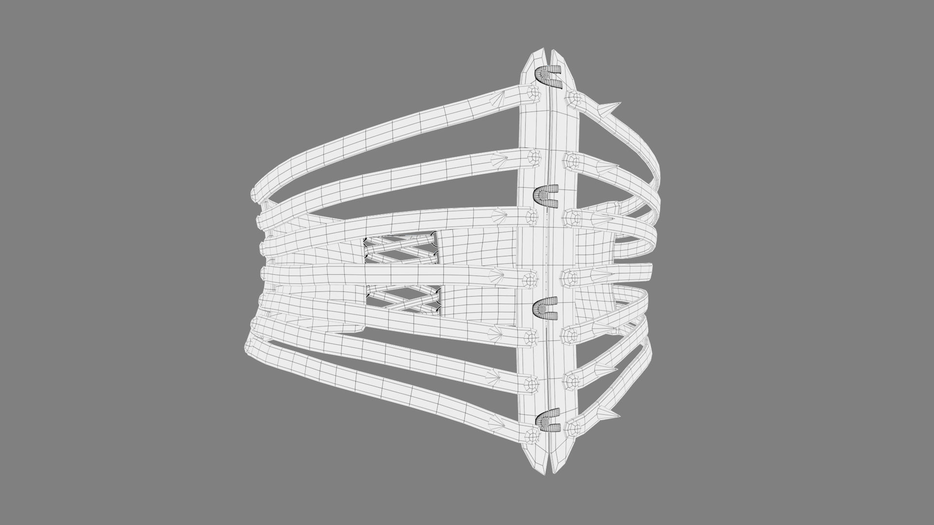 Punk Corset 01 Low-poly 3D model_10