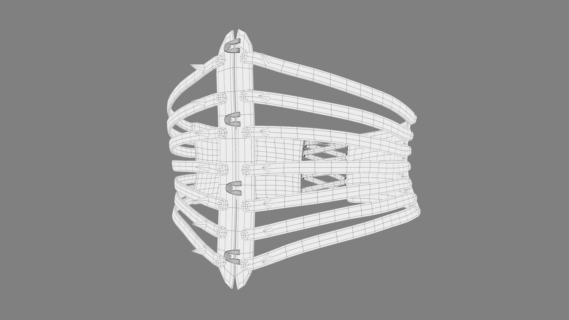 Punk Corset 01 Low-poly 3D model_11