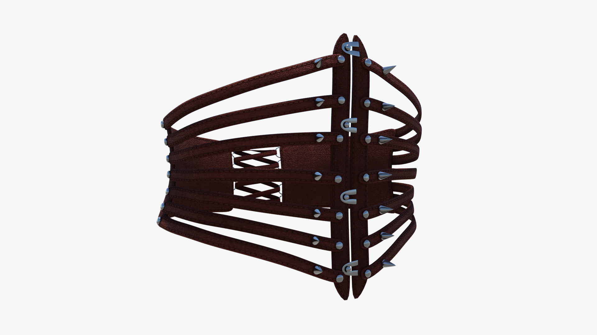 Punk Corset 01 Low-poly 3D model_9