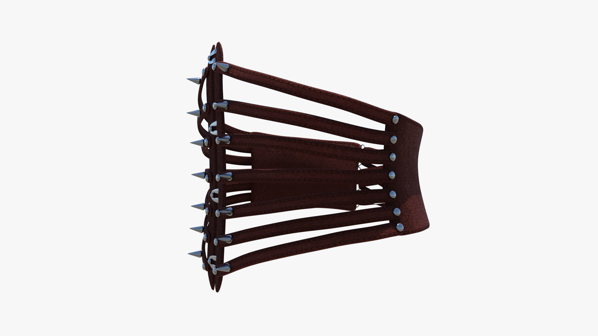 Punk Corset 01 Low-poly 3D model_3