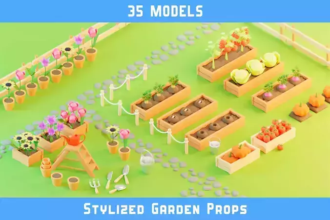Stylized Garden Props
