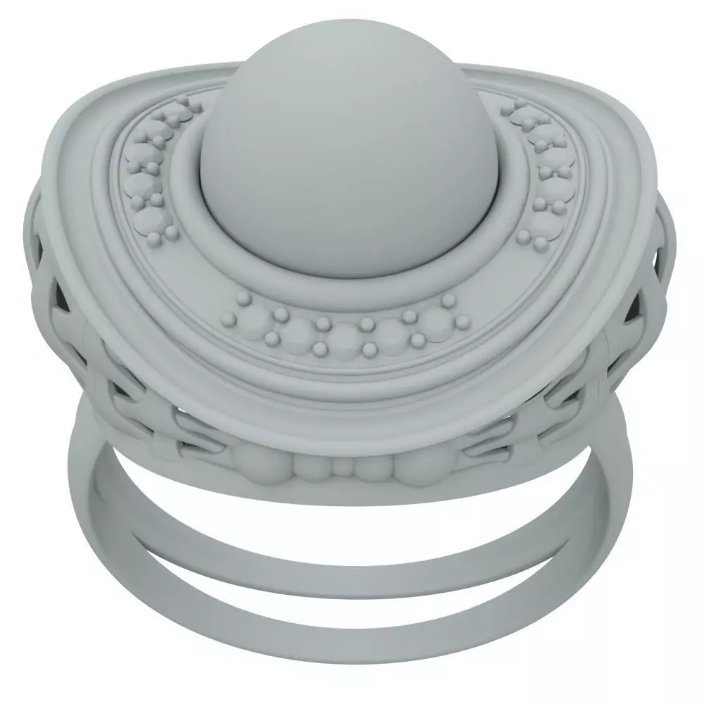 Grandeur Cocktail Ring 3D Model 3D print model