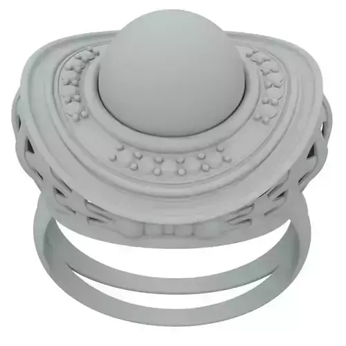 Grandeur Cocktail Ring 3D Model