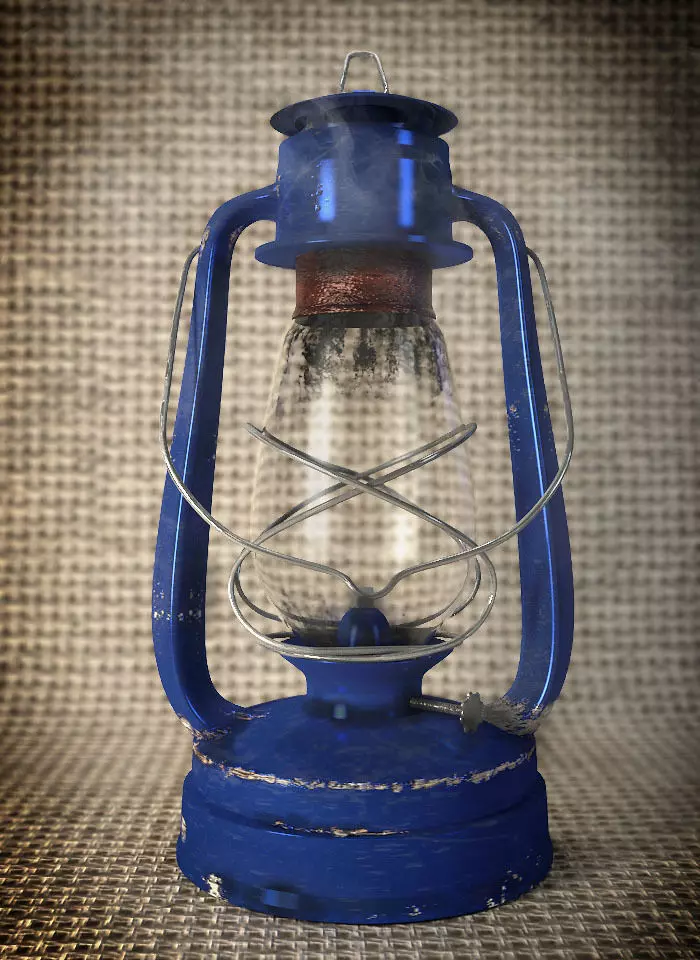 Gas Lamp  Low-poly 3D model_0