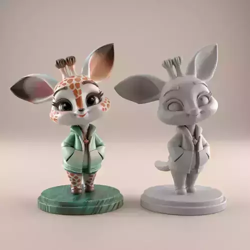 Cute Giraffe Figurine 3D Print STL Model