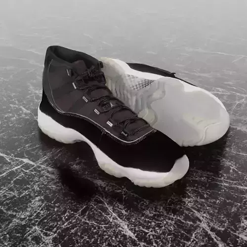 NIKE AIR JORDAN 11 RETRO JUBILEE 3D SHOES Low-poly 3D model