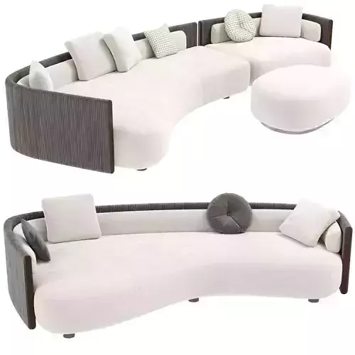 Bezier Cord Sofa by Minotti set 1