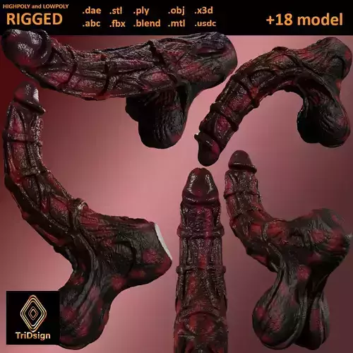 Molgrith Demon Penis Rigged Lowpoly and Highpoly 