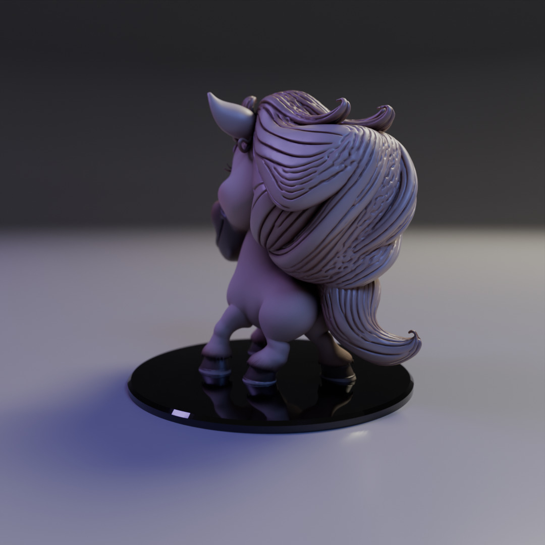 cartoon horse 3D print model_5