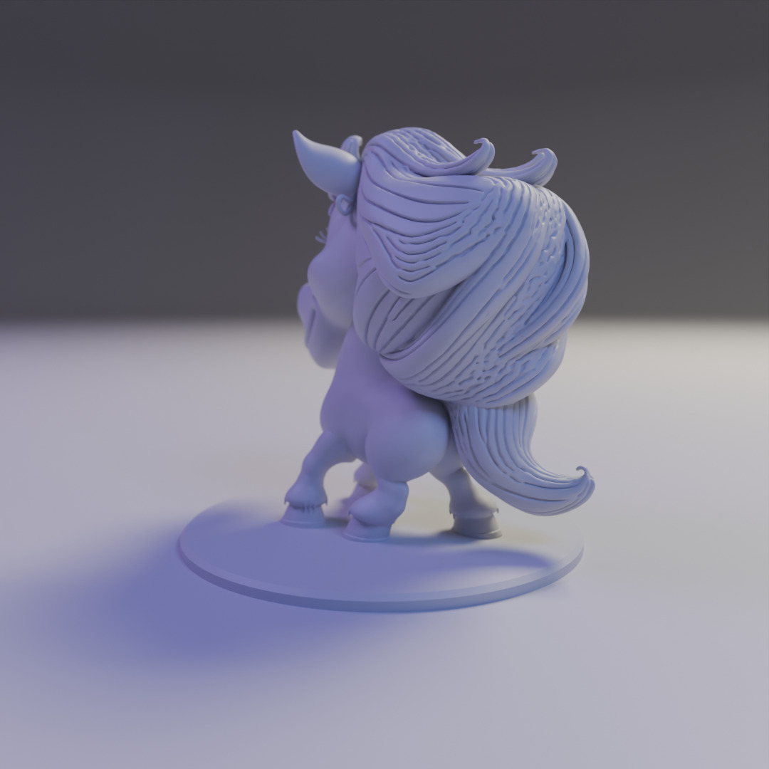 cartoon horse 3D print model_6