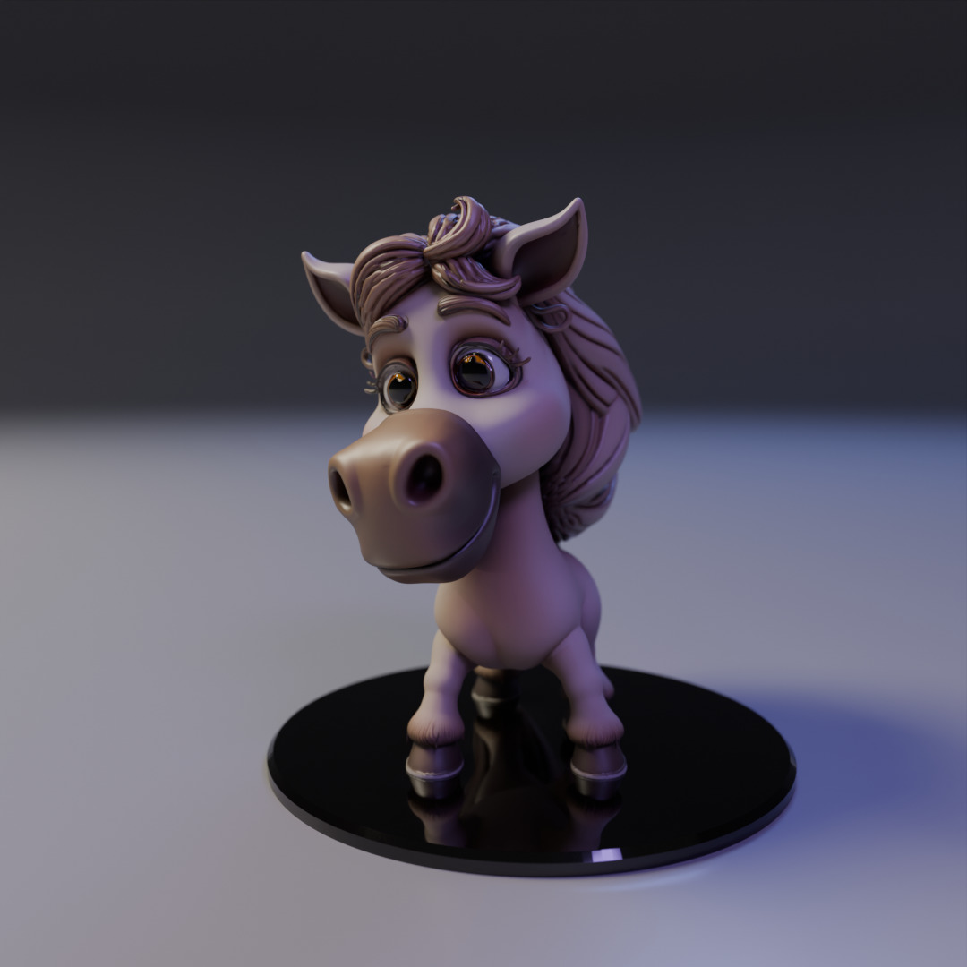 cartoon horse 3D print model_9
